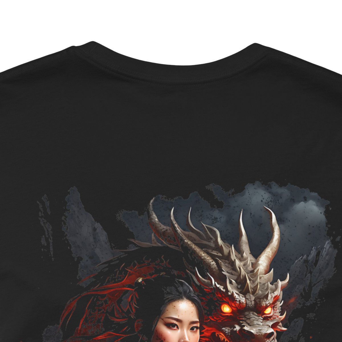Flamebound Dragon Lady Warrior (Unisex Jersey Short Sleeve Tee) - Image 11