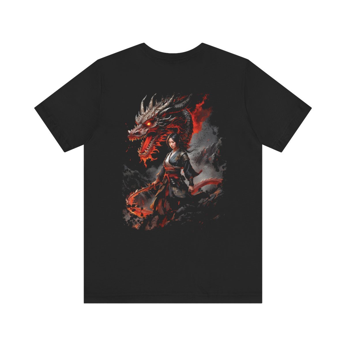 Crimson Guardian Warrior Kimono Unisex Jersey Short Sleeve Tee - Image 3