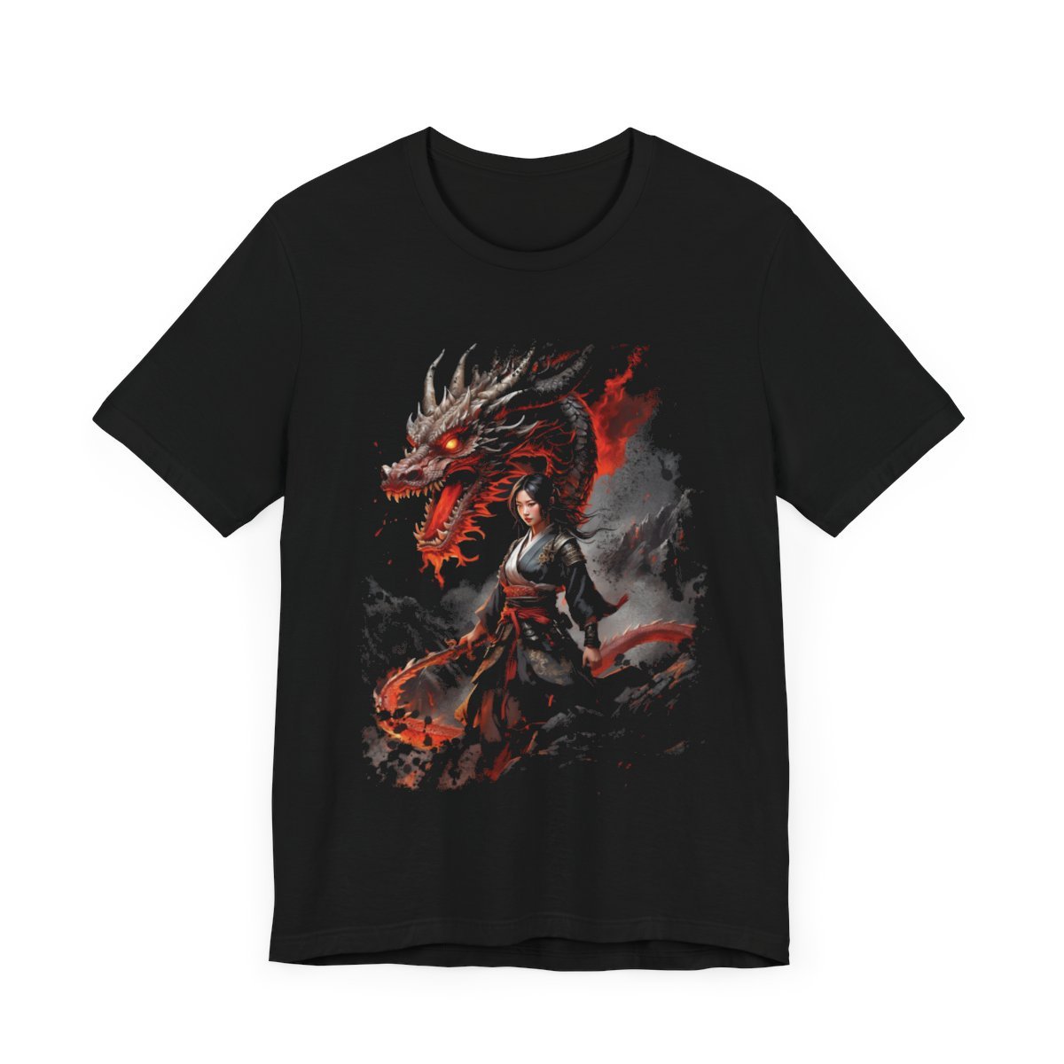 Crimson Guardian Warrior Kimono Unisex Jersey Short Sleeve Tee - Image 4