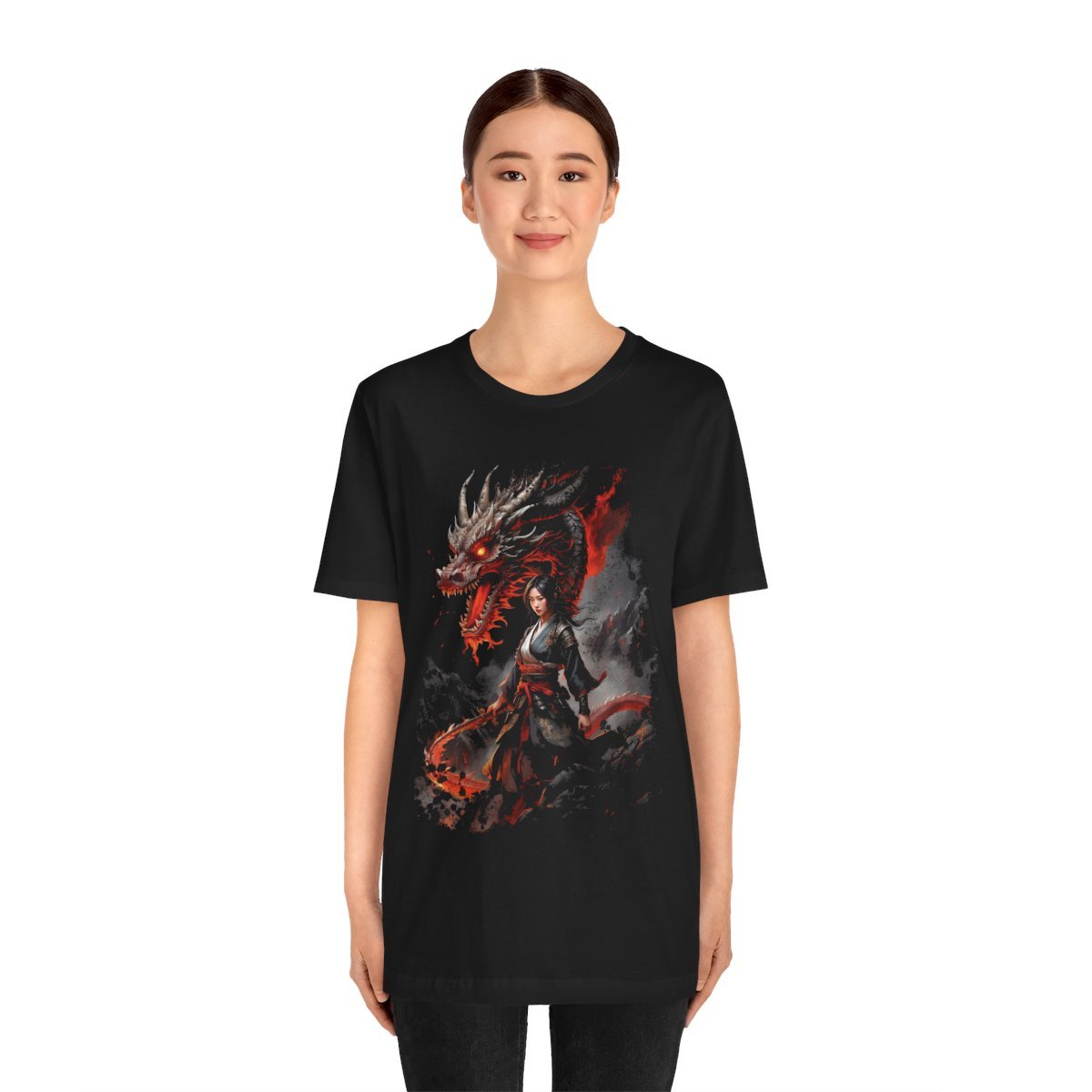 Crimson Guardian Warrior Kimono Unisex Jersey Short Sleeve Tee - Image 12