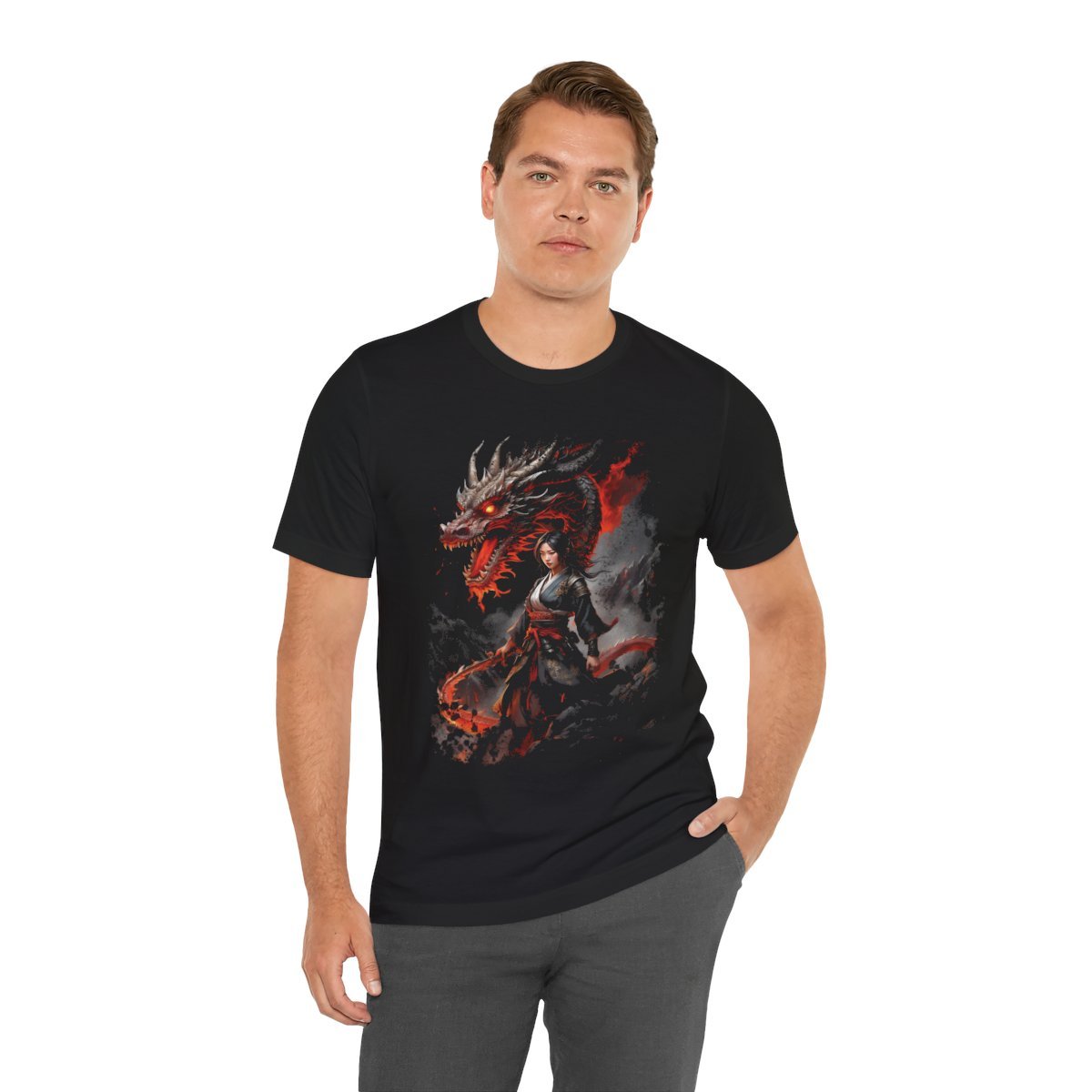 Crimson Guardian Warrior Kimono Unisex Jersey Short Sleeve Tee - Image 14