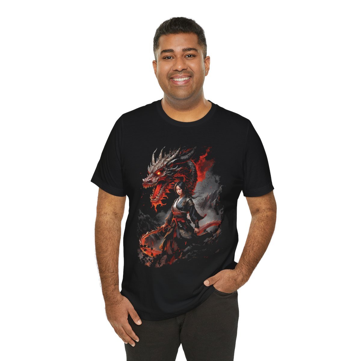 Crimson Guardian Warrior Kimono Unisex Jersey Short Sleeve Tee - Image 16