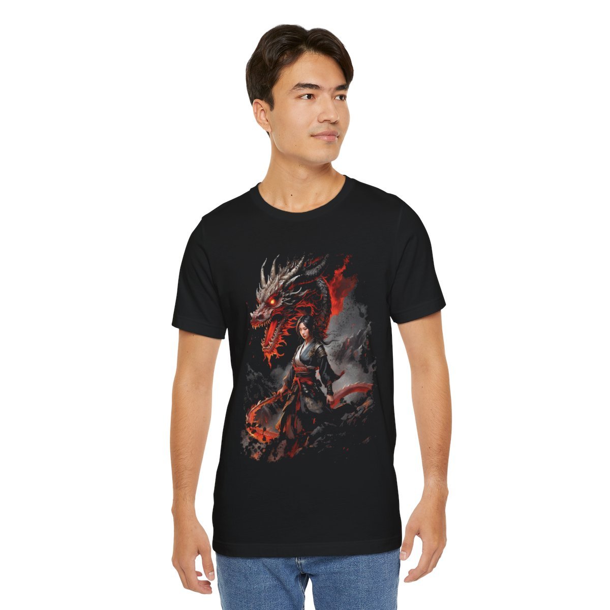 Crimson Guardian Warrior Kimono Unisex Jersey Short Sleeve Tee - Image 20