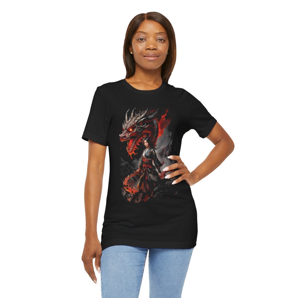 Crimson Guardian Warrior Kimono Unisex Jersey Short Sleeve Tee - Image 22