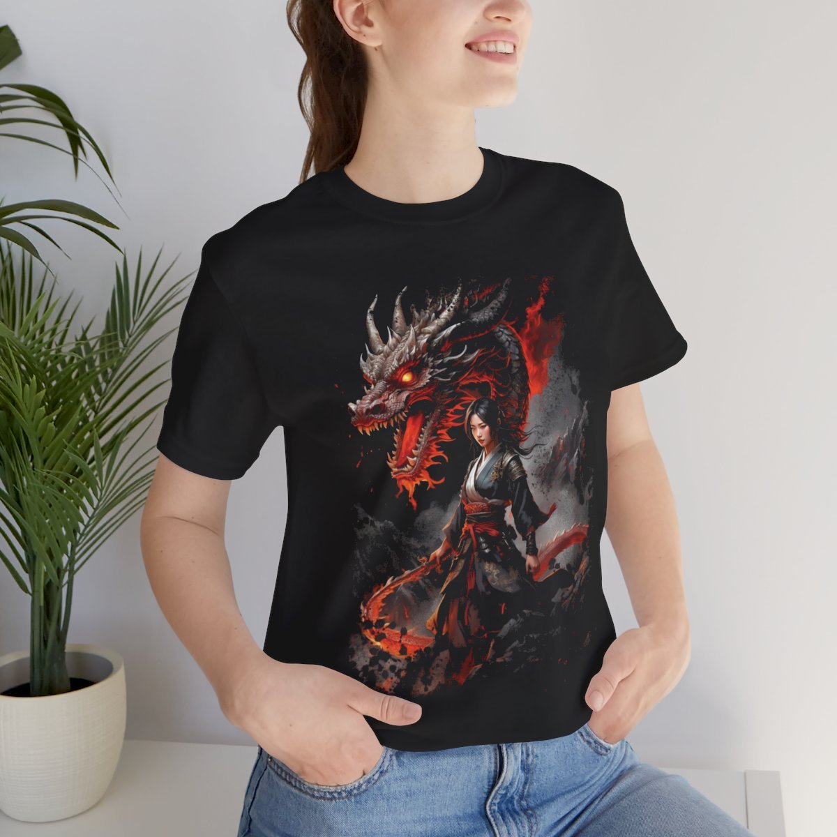 Crimson Guardian Warrior Kimono Unisex Jersey Short Sleeve Tee - Image 24