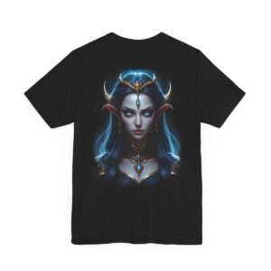 Enchanted Dark Female Elf Sorceress (Unisex Jersey Short Sleeve Tee)