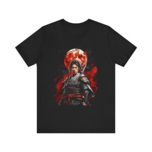 Samurai Woman Warrior of the Blood Red Moon  (Unisex Jersey Short Sleeve Tee)