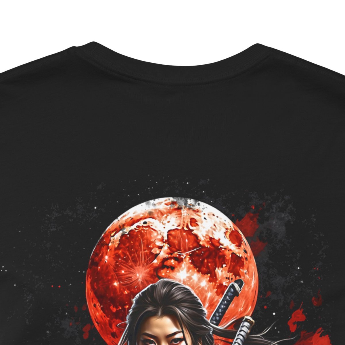 Samurai Woman Warrior of the Blood Red Moon (Unisex Jersey Short Sleeve Tee) - Image 11