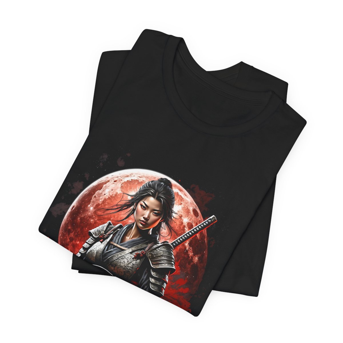 Samurai Woman Warrior of the Blood Moon of Unisex Jersey Short Sleeve Tee - Image 6