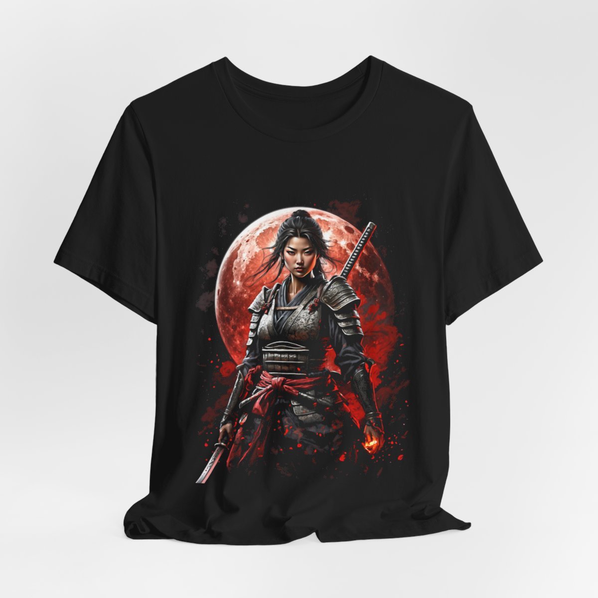 Samurai Woman Warrior of the Blood Moon of Unisex Jersey Short Sleeve Tee - Image 7