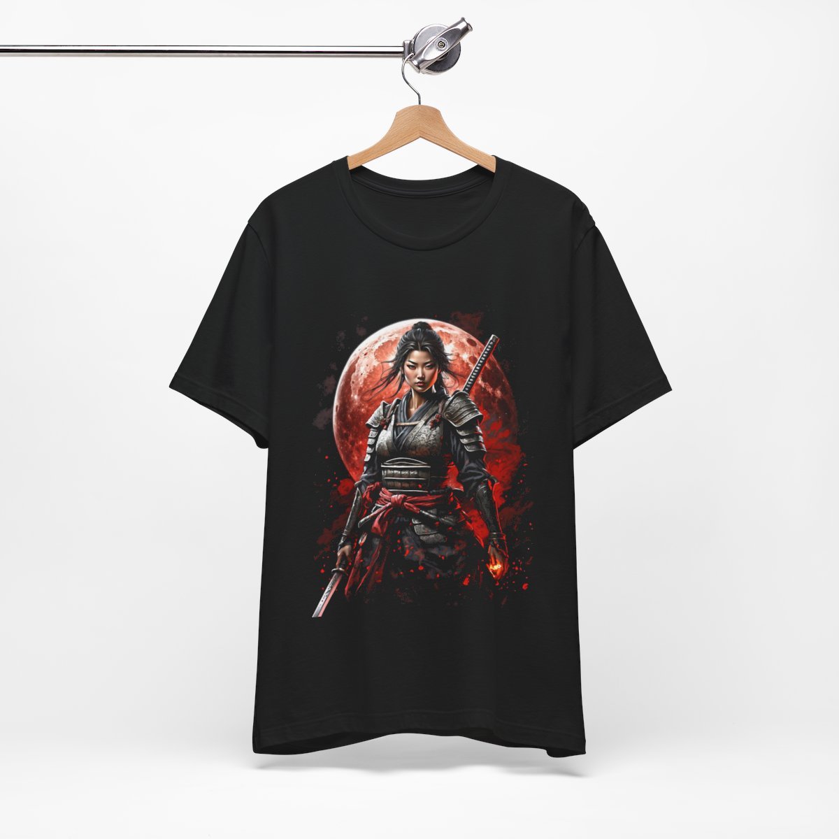 Samurai Woman Warrior of the Blood Moon of Unisex Jersey Short Sleeve Tee - Image 8