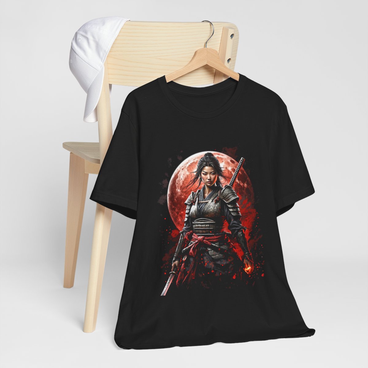 Samurai Woman Warrior of the Blood Moon of Unisex Jersey Short Sleeve Tee - Image 9