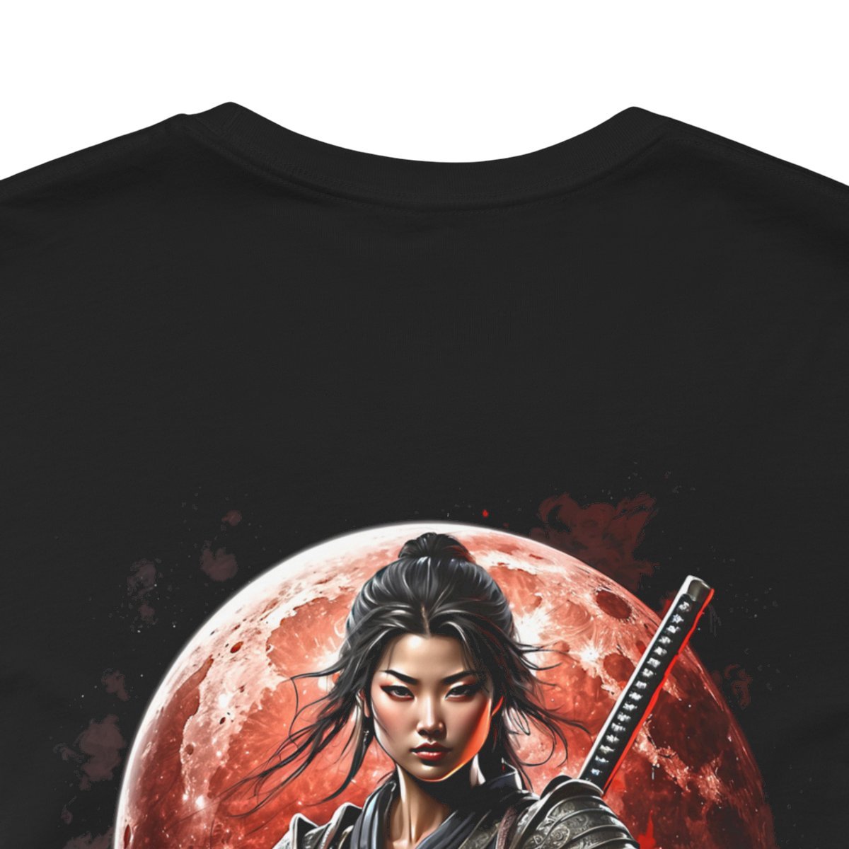 Samurai Woman Warrior of the Blood Moon of Unisex Jersey Short Sleeve Tee - Image 11