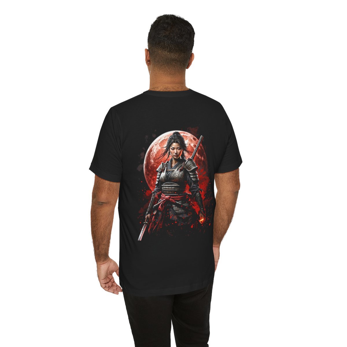Samurai Woman Warrior of the Blood Moon of Unisex Jersey Short Sleeve Tee - Image 17