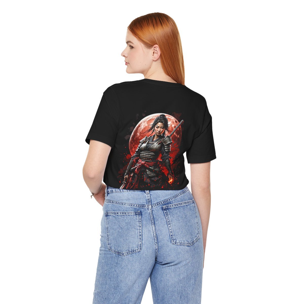 Samurai Woman Warrior of the Blood Moon of Unisex Jersey Short Sleeve Tee - Image 19