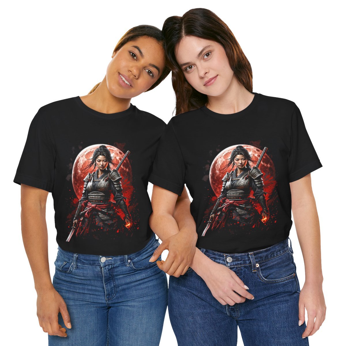 Samurai Woman Warrior of the Blood Moon of Unisex Jersey Short Sleeve Tee - Image 26