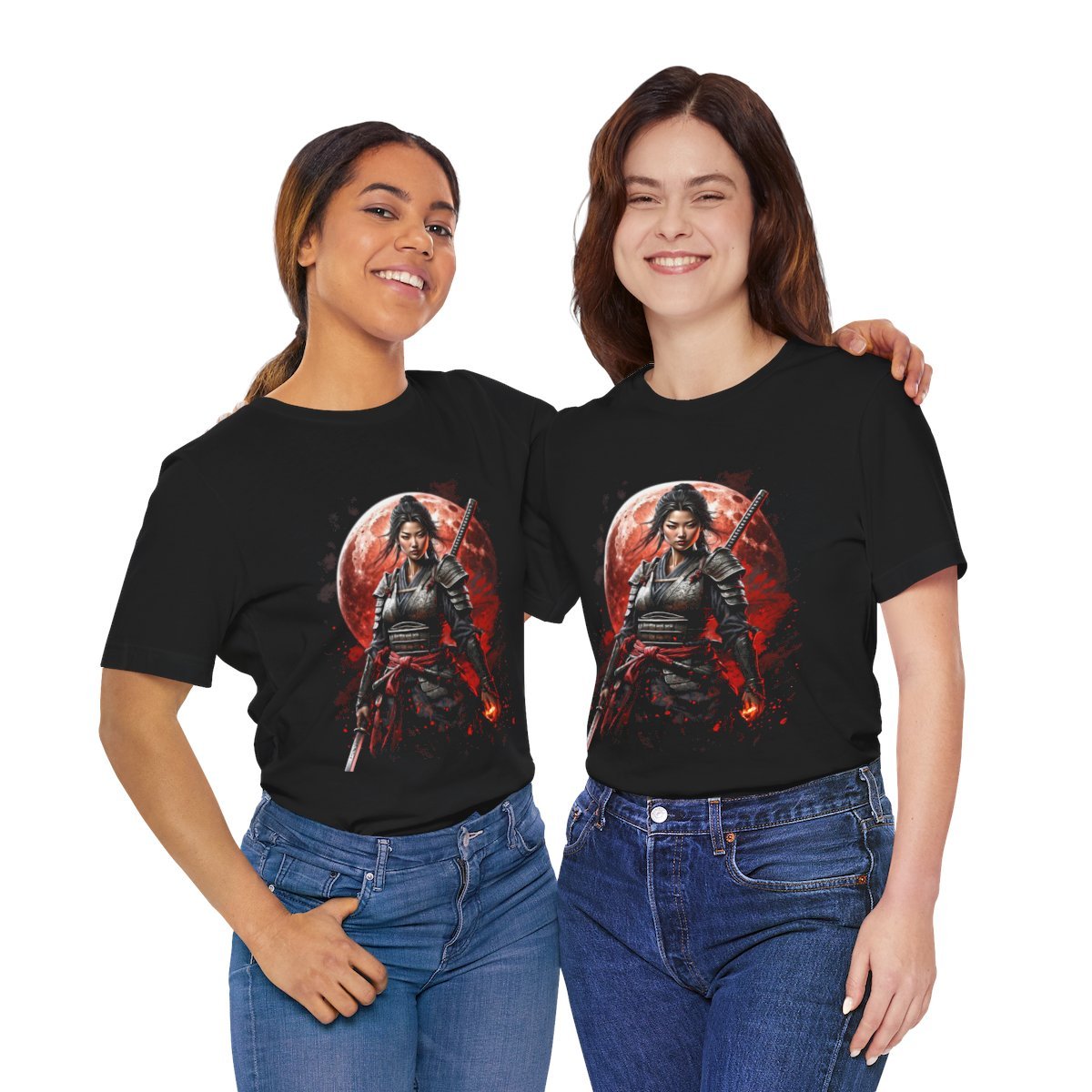 Samurai Woman Warrior of the Blood Moon of Unisex Jersey Short Sleeve Tee - Image 27