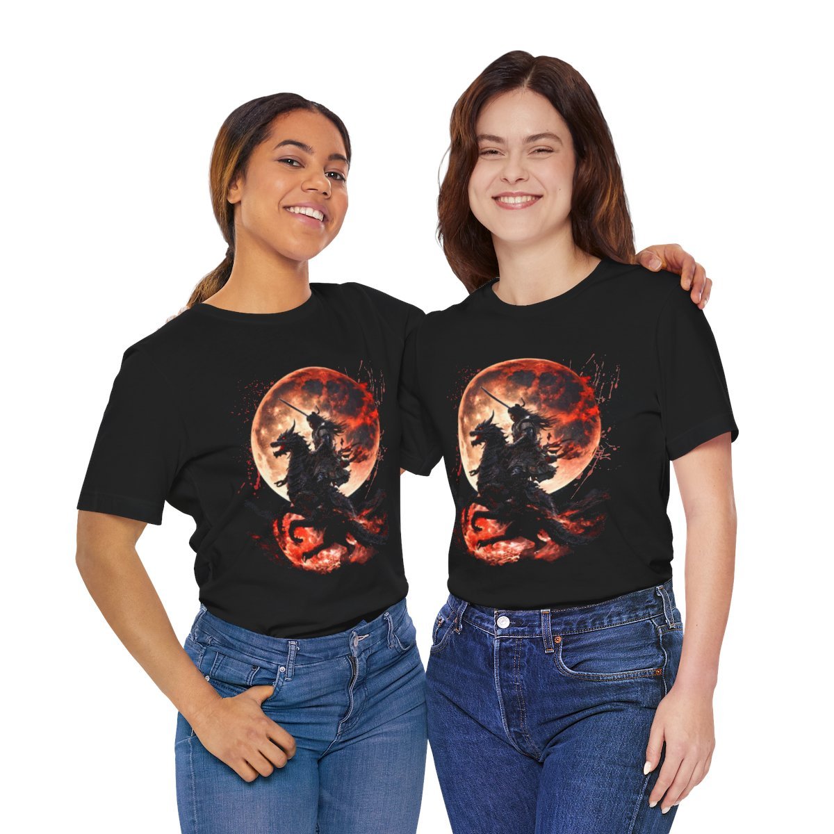 Dragon Rider Riding Across a Blood red Moon Unisex Jersey Short Sleeve Tee - Image 27