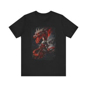 Blazing Battle Dragon Unisex Jersey Short Sleeve Tee