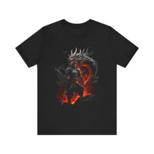 Samurai Warrior with his Dragon  (Unisex Jersey Short Sleeve Tee)