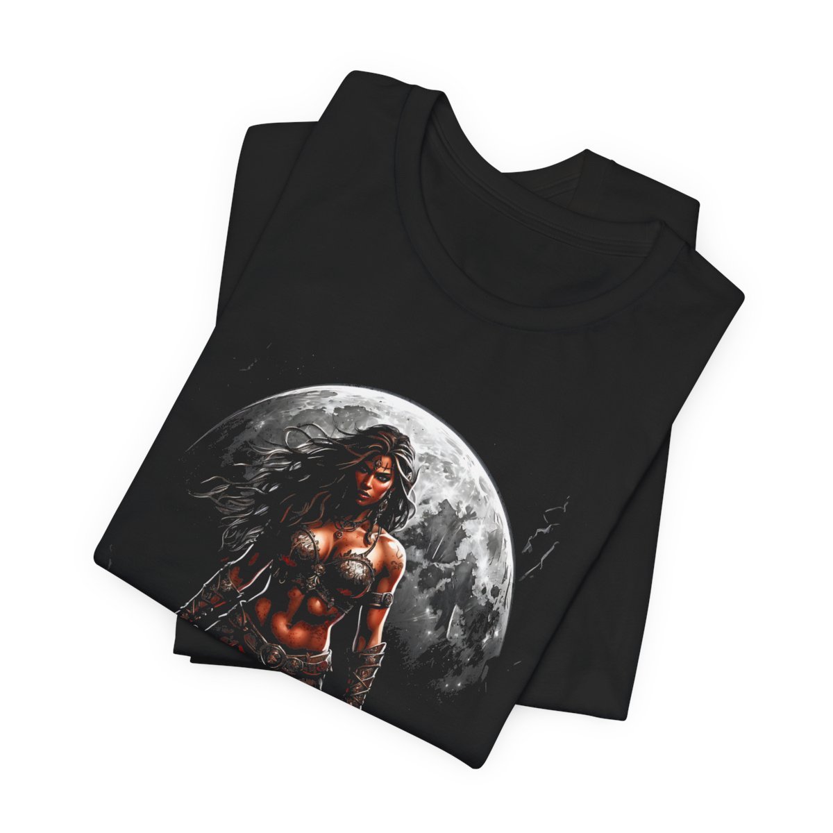 Kaida Black over a Blood Red Moon (Unisex Jersey Short Sleeve Tee) - Image 5