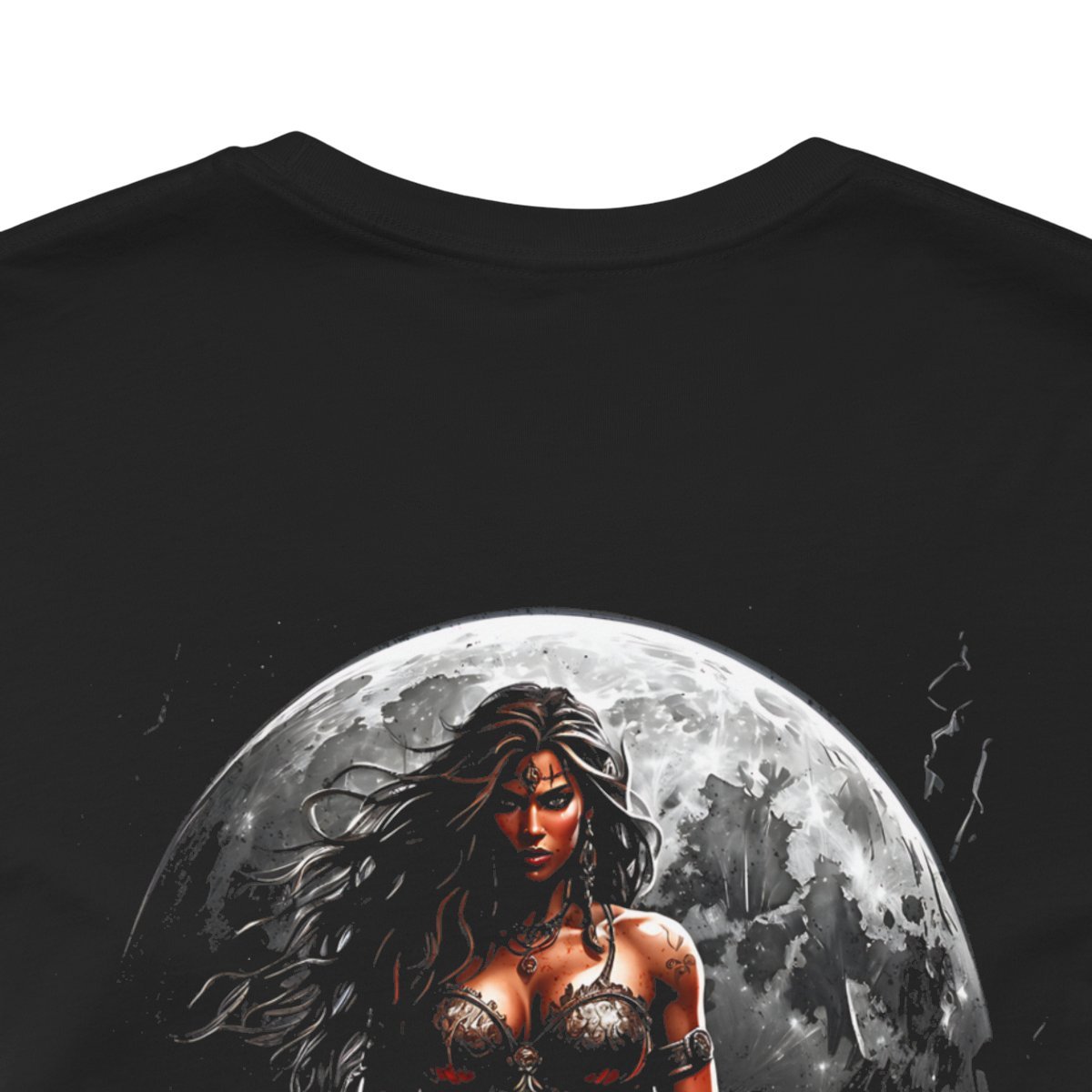 Kaida Black over a Blood Red Moon (Unisex Jersey Short Sleeve Tee) - Image 10