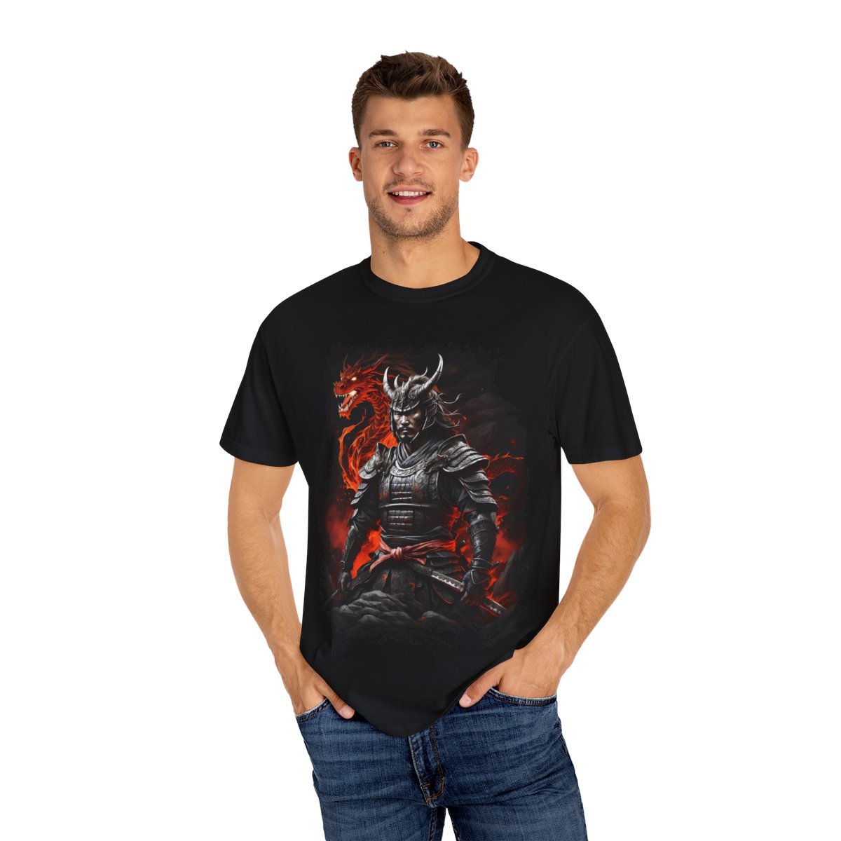 Demon Warrior Unisex Garment-Dyed T-shirt - Image 5