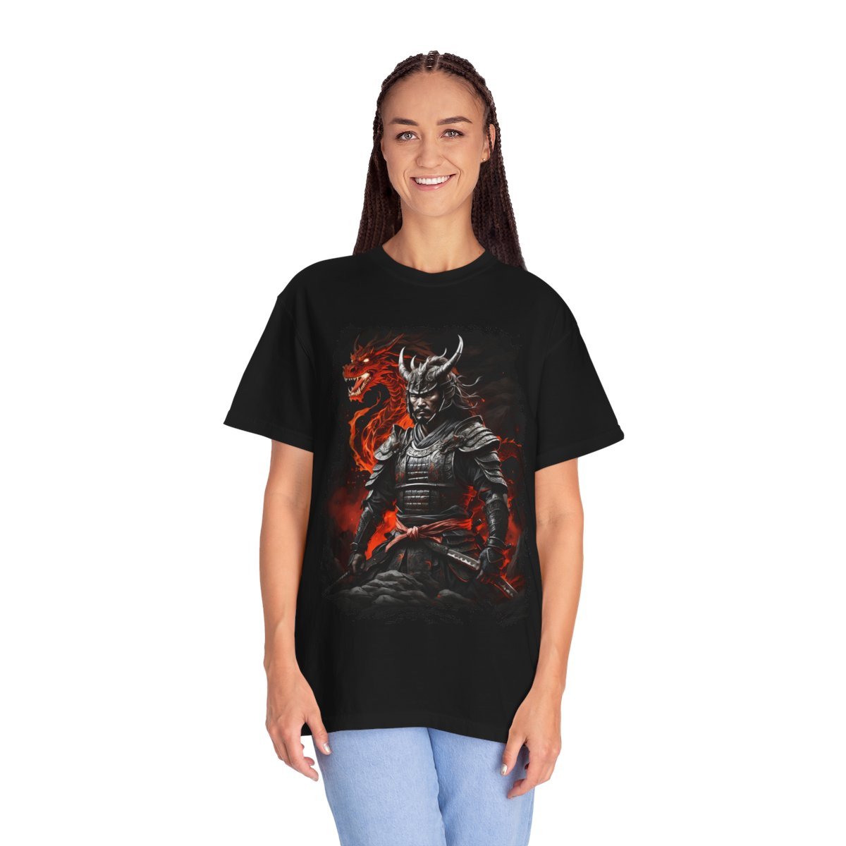Demon Warrior Unisex Garment-Dyed T-shirt - Image 6