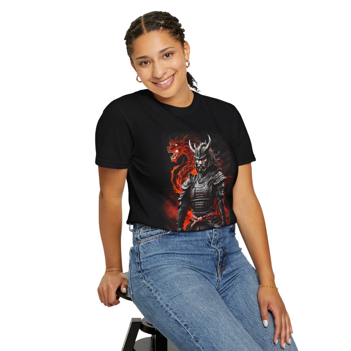 Demon Warrior Unisex Garment-Dyed T-shirt - Image 9