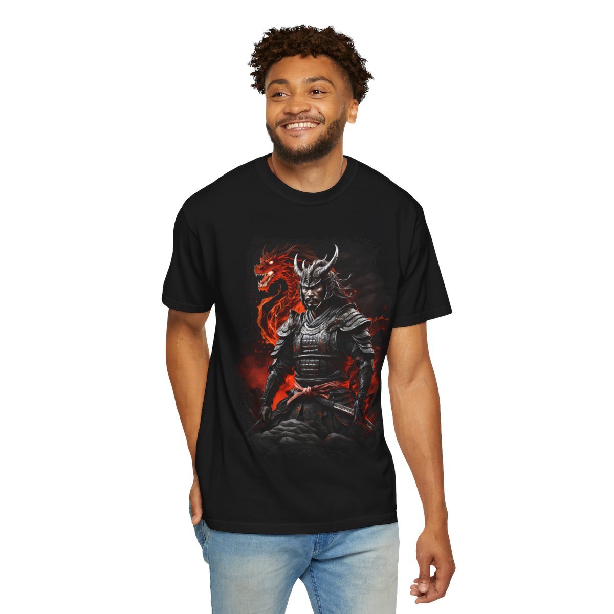 Demon Warrior Unisex Garment-Dyed T-shirt - Image 10