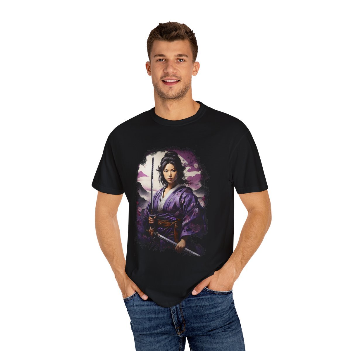 Lady Murasaki Samurai Unisex Garment-Dyed T-shirt - Image 5