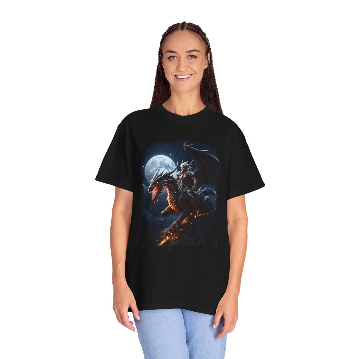 Elf Dragon Rider Unisex Garment-Dyed T-shirt - Image 6