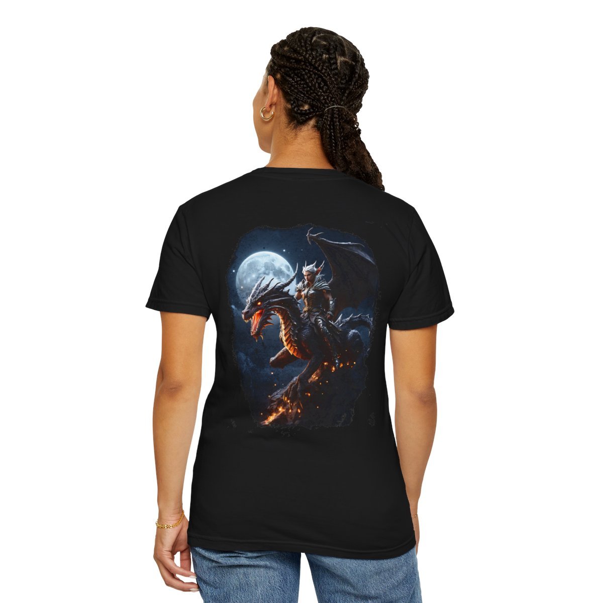 Elf Dragon Rider Unisex Garment-Dyed T-shirt - Image 7