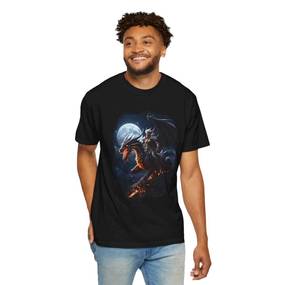Elf Dragon Rider Unisex Garment-Dyed T-shirt - Image 10