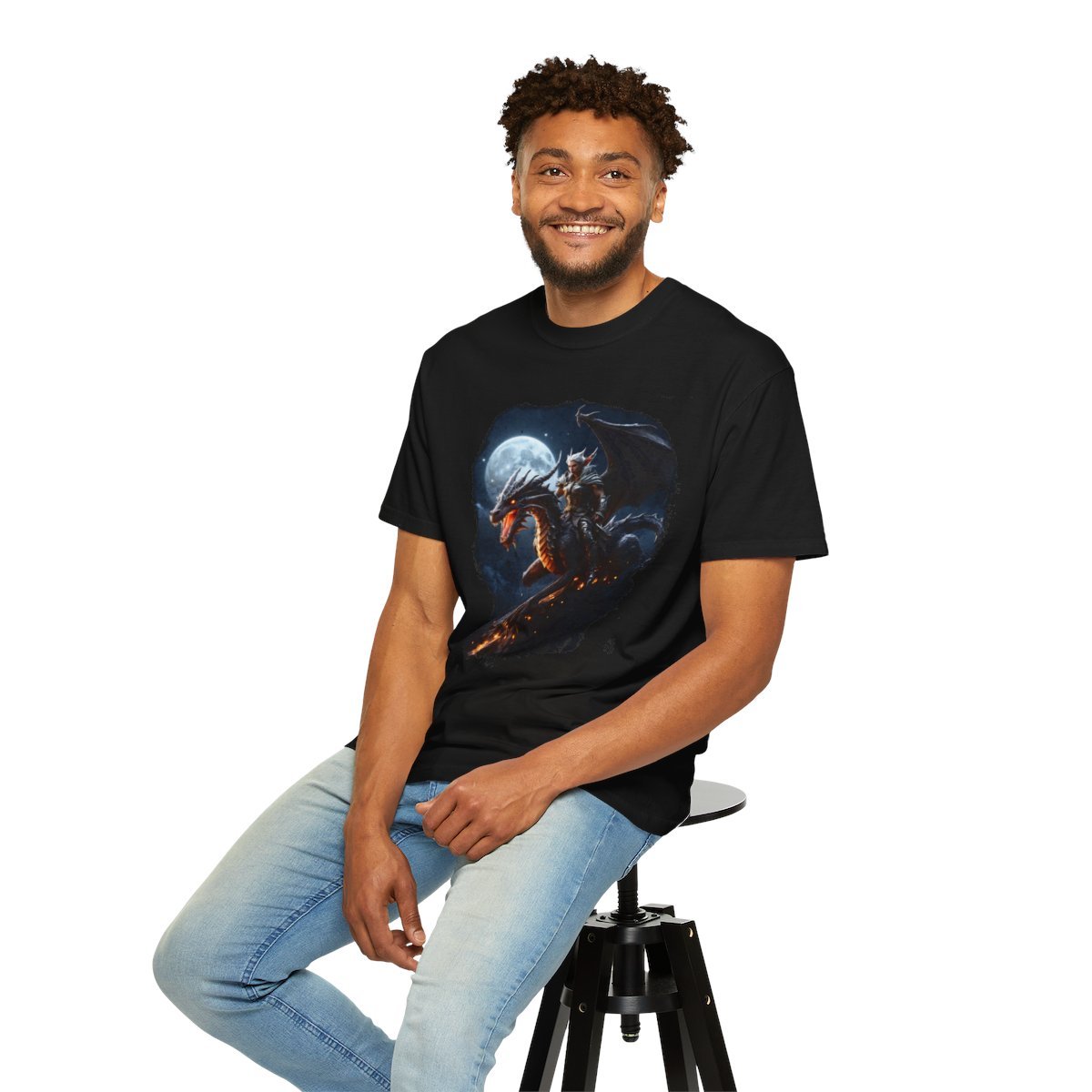 Elf Dragon Rider Unisex Garment-Dyed T-shirt - Image 13